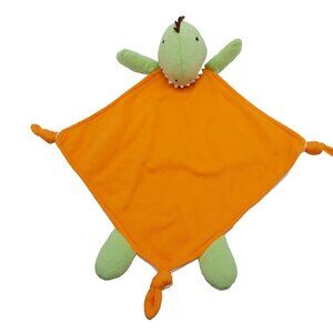 Linmark Lovey Orange and Green 9" Dinosaur Security Blanket Tied 2013